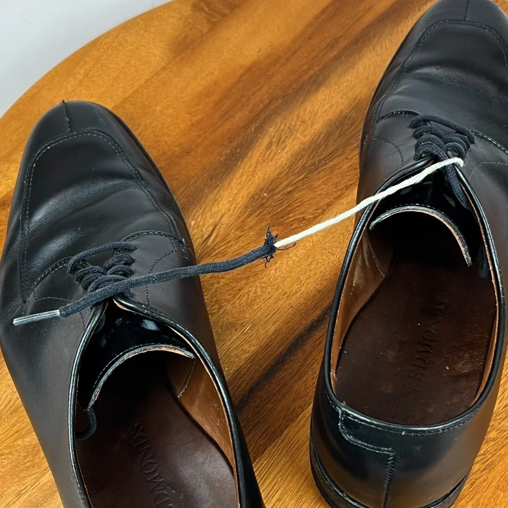 Mens Allen Edmonds Delray Black Leather Split‎ Toe Oxford Dress Shoes Size 9.5 E